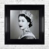 Queen Elizabeth - Neck Tattoos - Glitter - Black Frame - Mounted