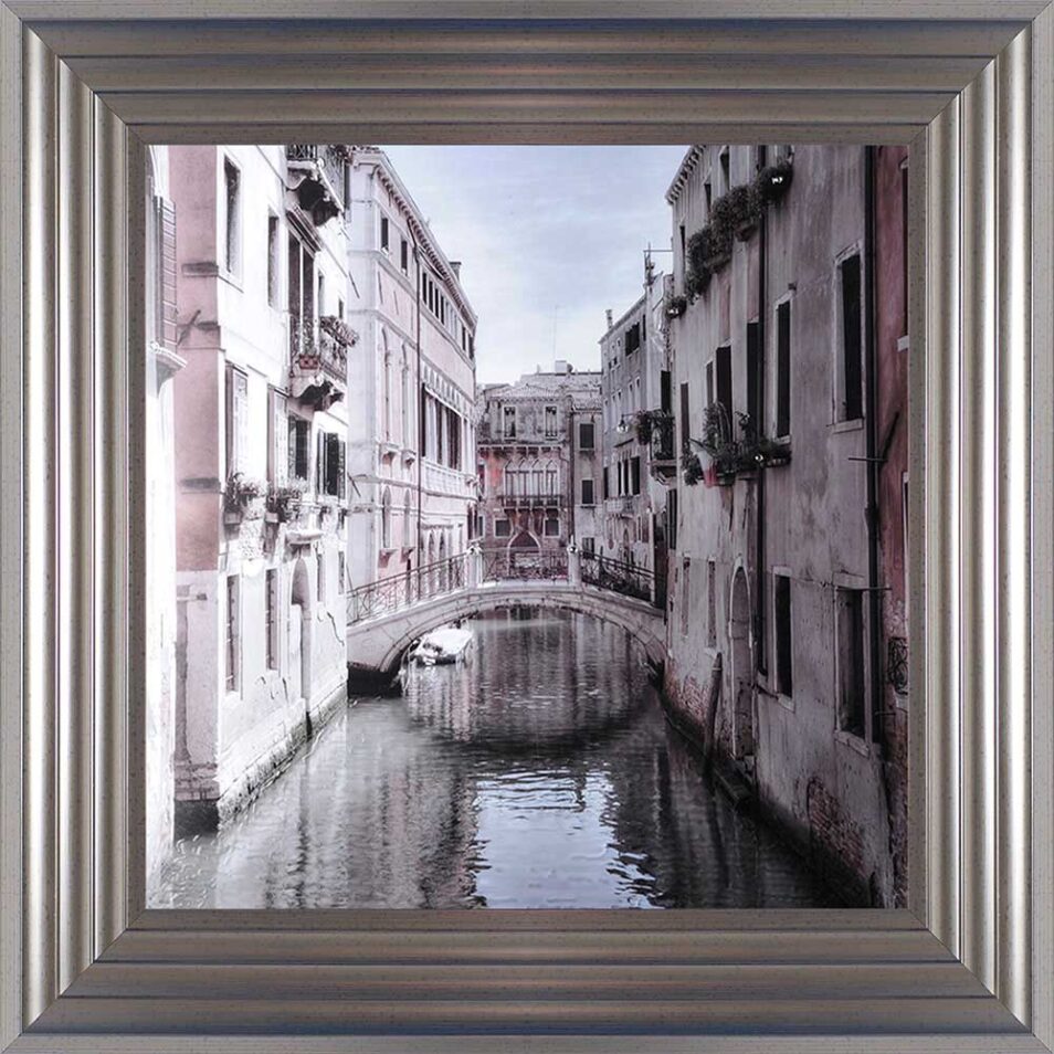 Venice Bridge - Curved Bridge - Flowers - Silver Frame