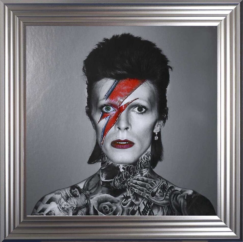 David Bowie - Colour Lightning - Tattoos - Silver Frame