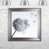 Dandelions - Blowing Right - Silver Frame - Mounted