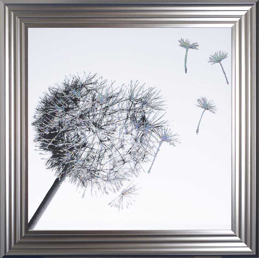 Dandelions - Blowing Right - Silver Frame