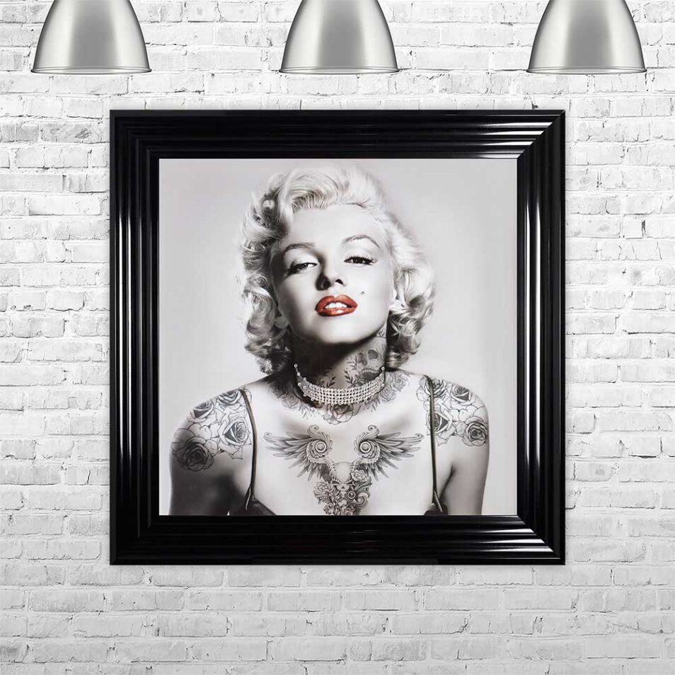 Marilyn Monroe - Tattooed - Red Lips - Mounted