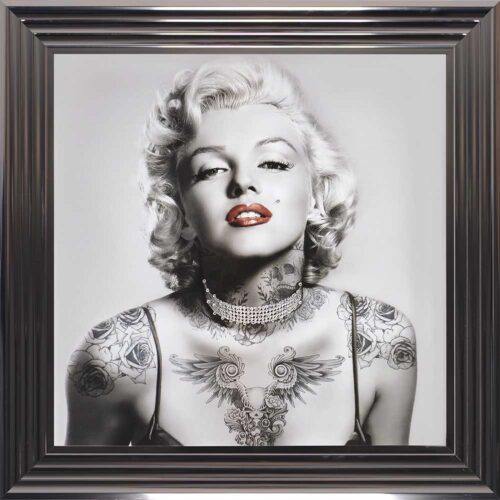 Marilyn Monroe - Tattooed - Red Lips - Metallic Frame
