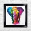 Africa - Elephant - Colourful - Patrice Murciano - Black Frame - Mounted