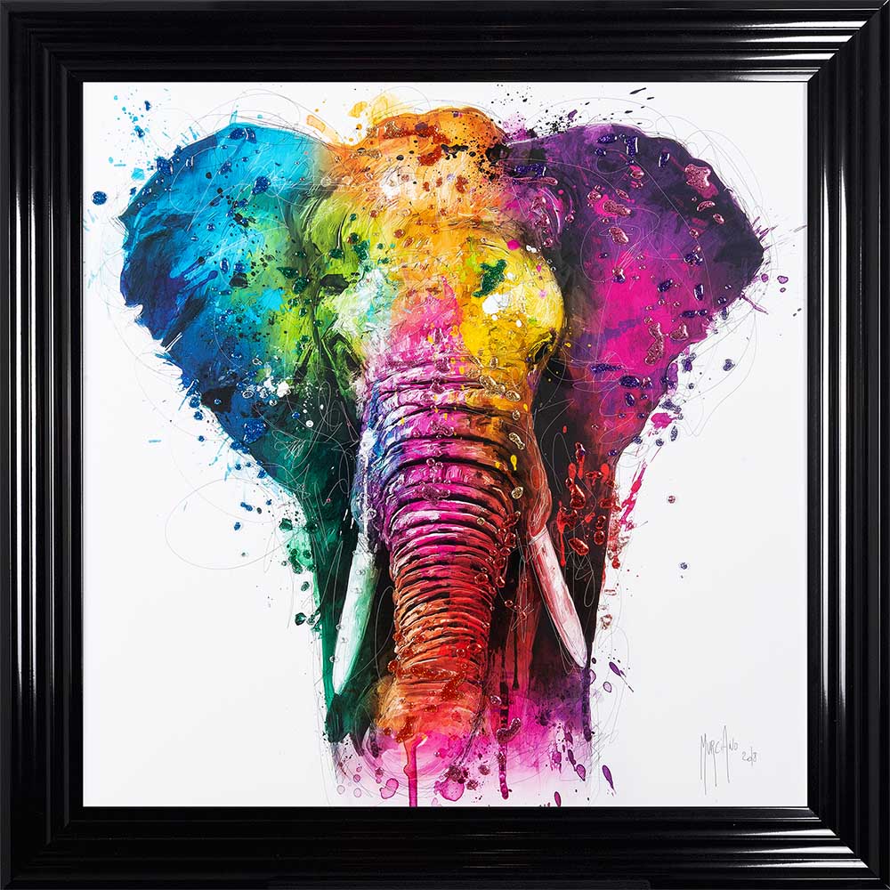 Africa - Elephant - Colourful - Patrice Murciano - Black Frame