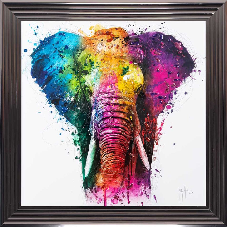 Africa - Elephant - Colourful - Patrice Murciano - Metallic Frame