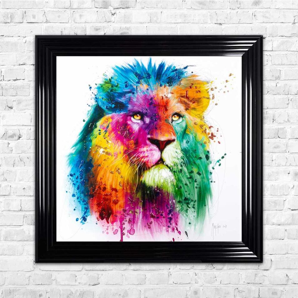 Lion - Pride - Patrice Murciano - Colour - Black Frame - Mounted