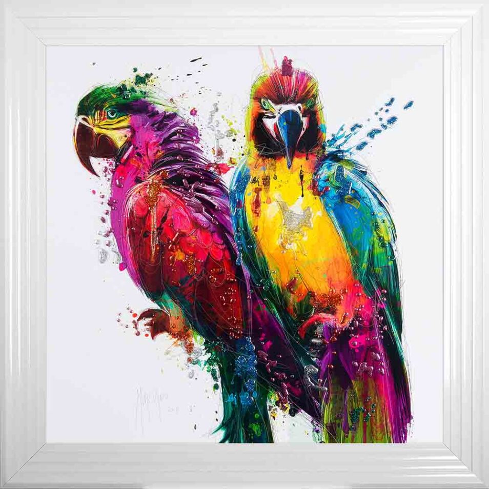 Parrots - Colourful Birds - Patrice Murciano - White Frame
